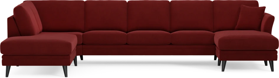 Eden - 3-sits soffa med divan vänster och schäslong höger - Röd