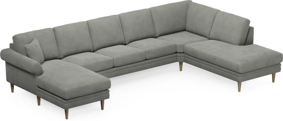 Eden - 3-sits soffa med schäslong vänster och divan höger - Grå
