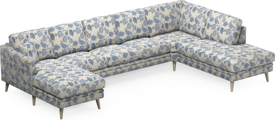 Eden - 3-sits soffa med schäslong vänster och divan höger - Flerfärgad