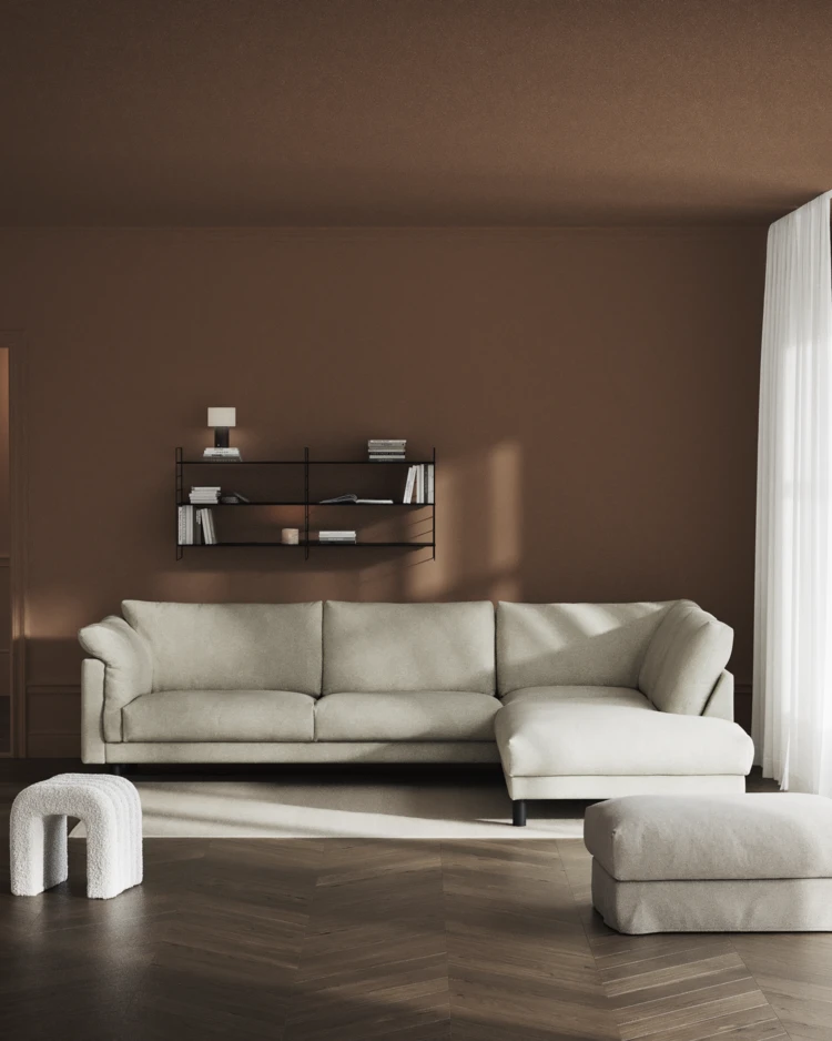 Cherrie - 3-sits soffa med divan höger, fast klädsel - inspiration