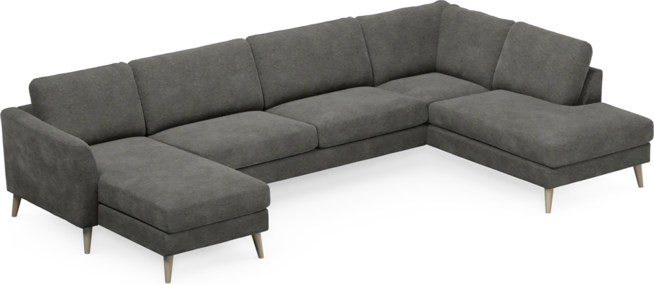 Bridge - 3-sits soffa med schäslong vänster och divan höger - Grå
