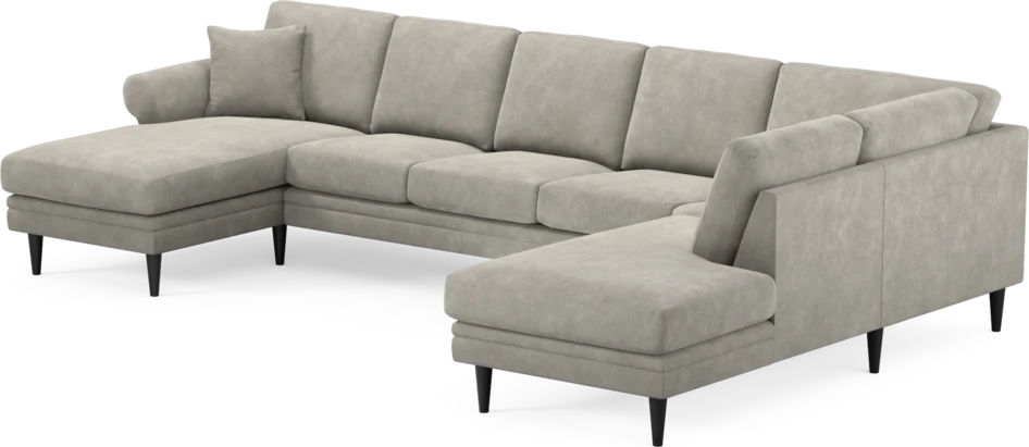 Eden - 3-sits soffa med schäslong vänster och divan höger - Grå