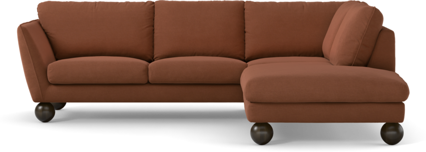 Madison Lux - 2-sits soffa med divan höger - Röd