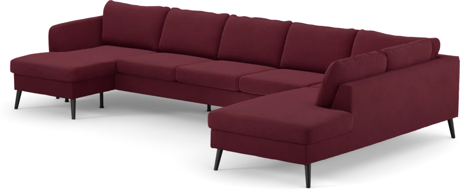 County - 4-sits soffa med schäslong vänster och divan höger - Röd