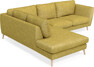 Madison - 2-sits soffa med divan vänster - Gul