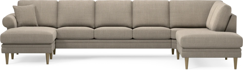 Eden - 3-sits soffa med schäslong vänster och divan höger - Beige