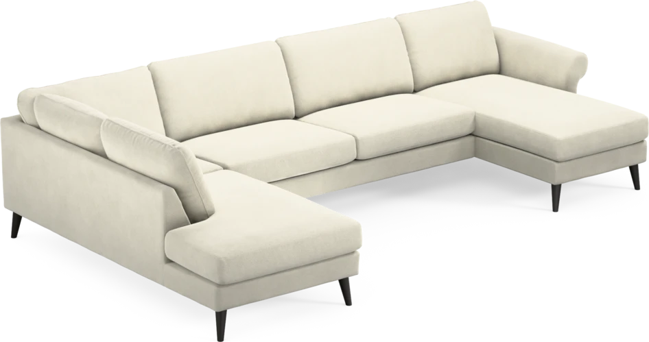 Bridge - 3-sits soffa med divan vänster och schäslong höger - Vit