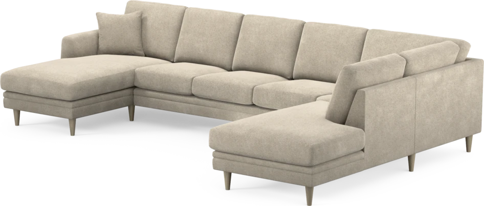 Eden - 3-sits soffa med schäslong vänster och divan höger - Beige