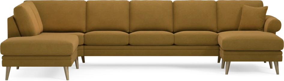 Eden - 3-sits soffa med divan vänster och schäslong höger - Gul