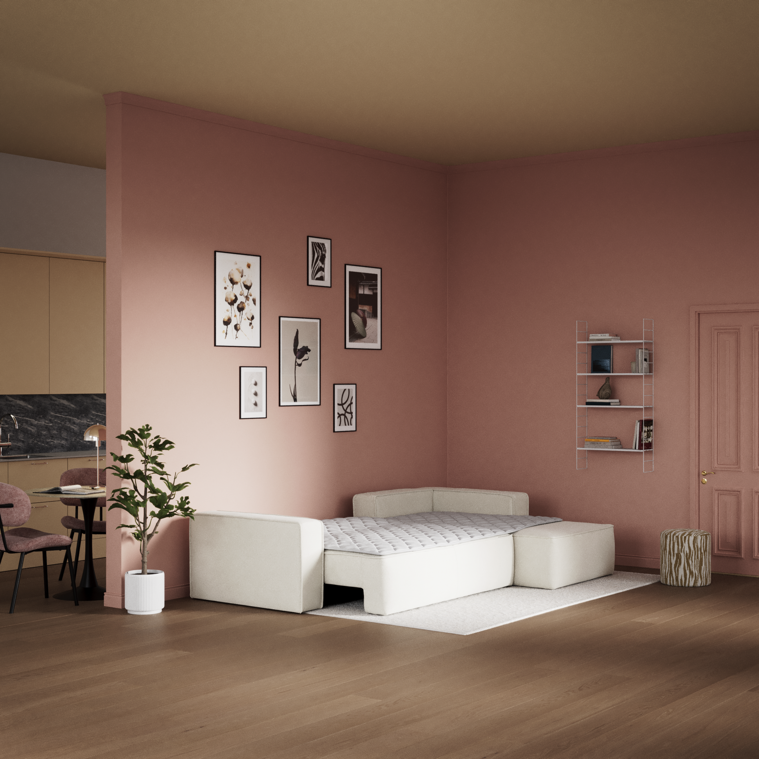 Ide - Bäddsoffa 3-sits med schäslong höger - inspiration