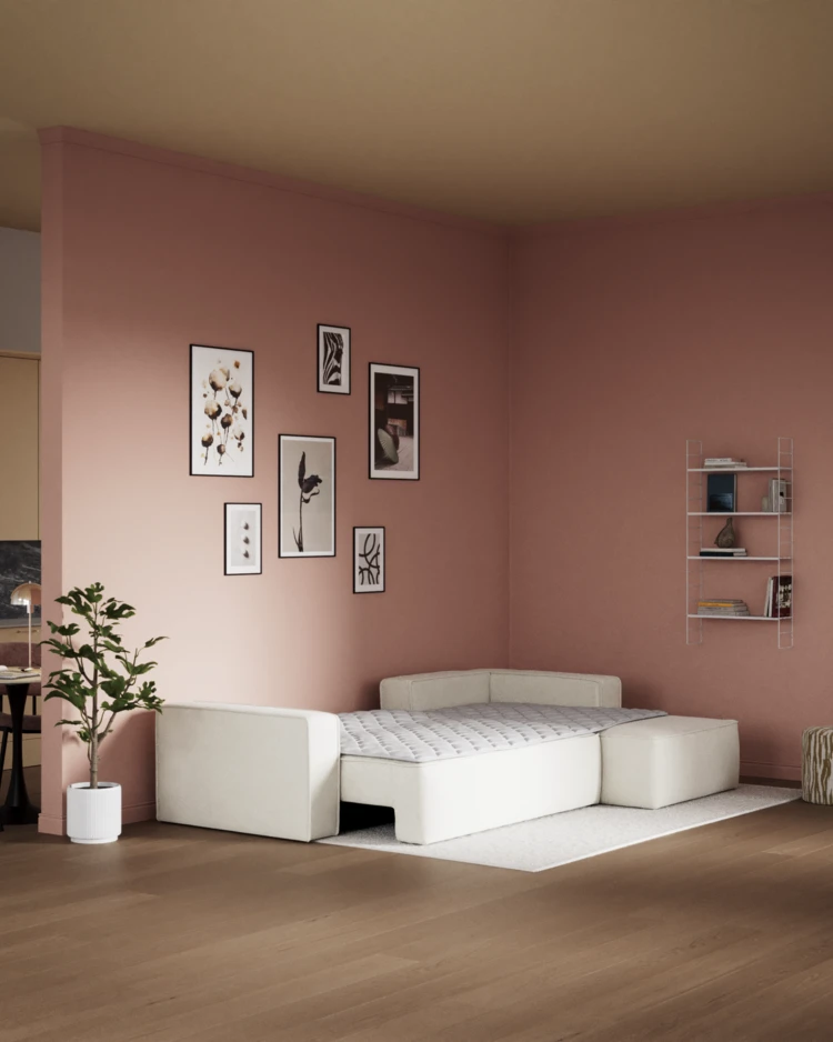 Ide - Bäddsoffa 3-sits med schäslong höger - inspiration