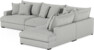 Rossi - 3-sits soffa med divan höger - Grå