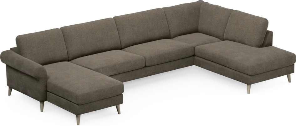 Bridge - 3-sits soffa med schäslong vänster och divan höger - Brun