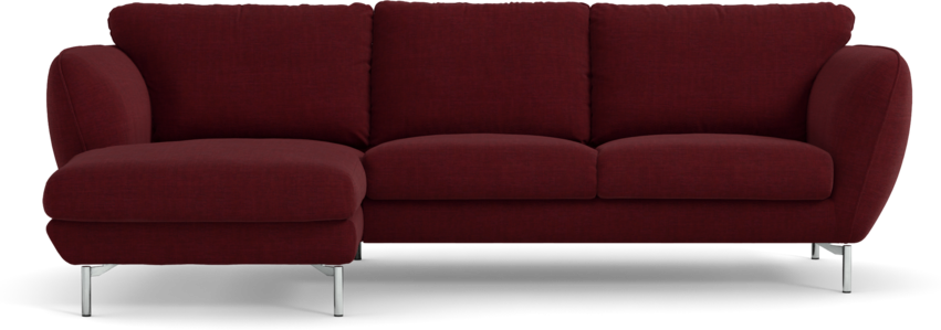 Madison Lux - 2-sits soffa med schäslong vänster - Röd