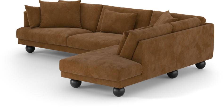 Harper - 3-sits soffa med divan höger - Orange