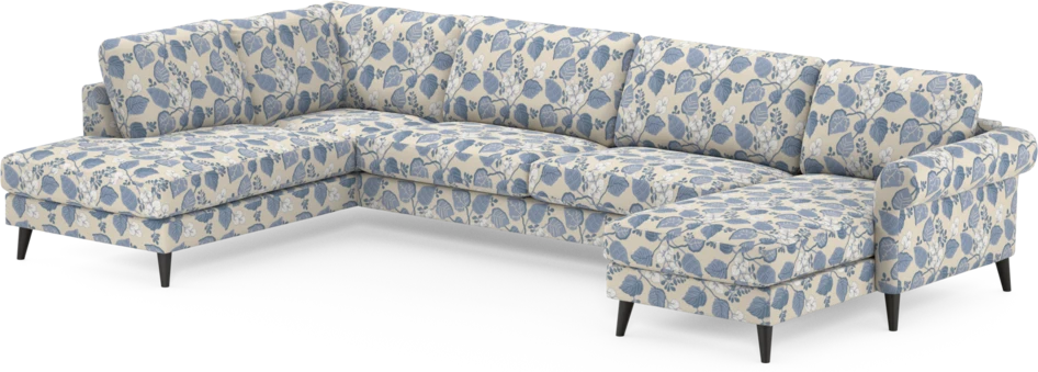 Bridge - 3-sits soffa med divan vänster och schäslong höger - Blå