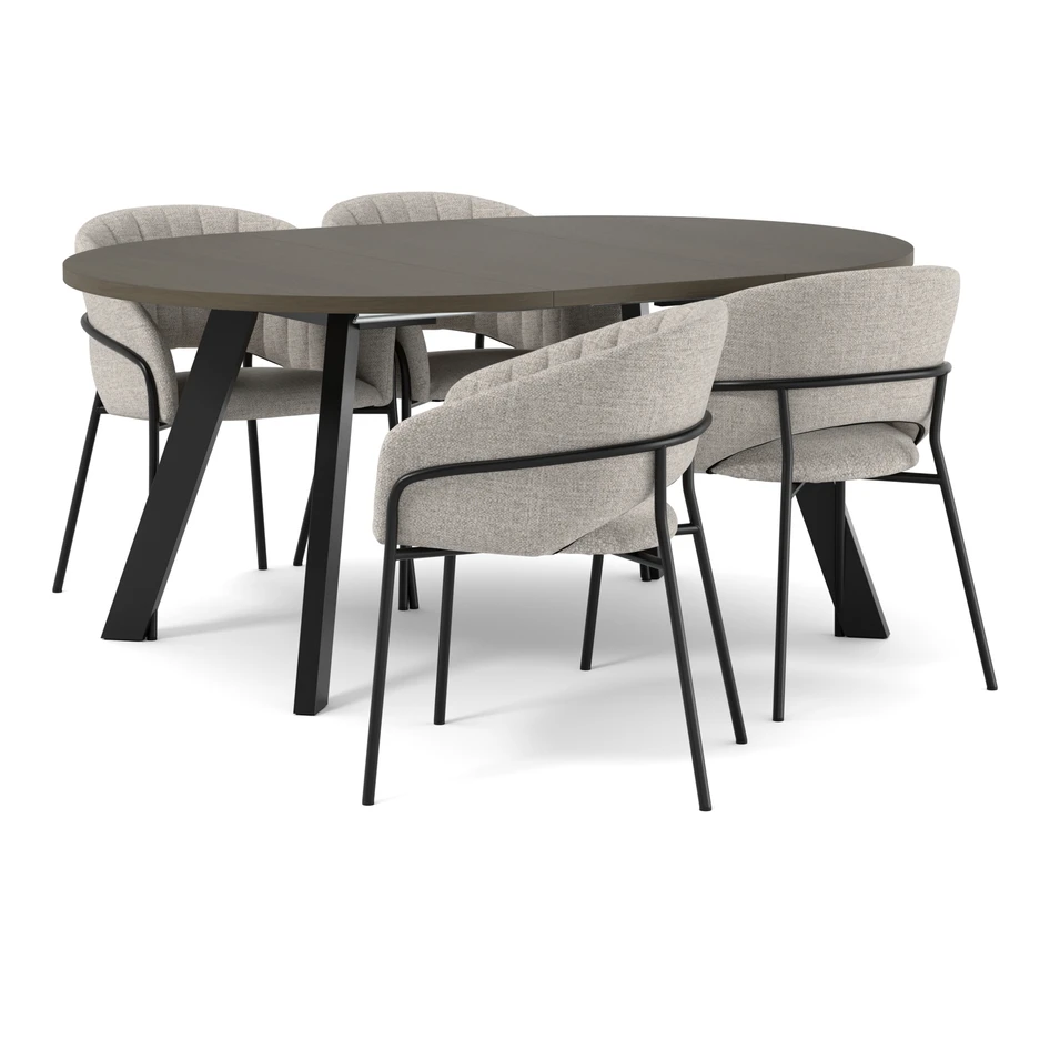 Nomad - Matgrupp med 4 karmstolar Selina - Beige