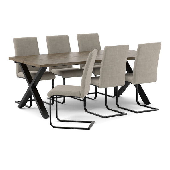 Veneto - Matgrupp med 6 stolar Jack - Beige