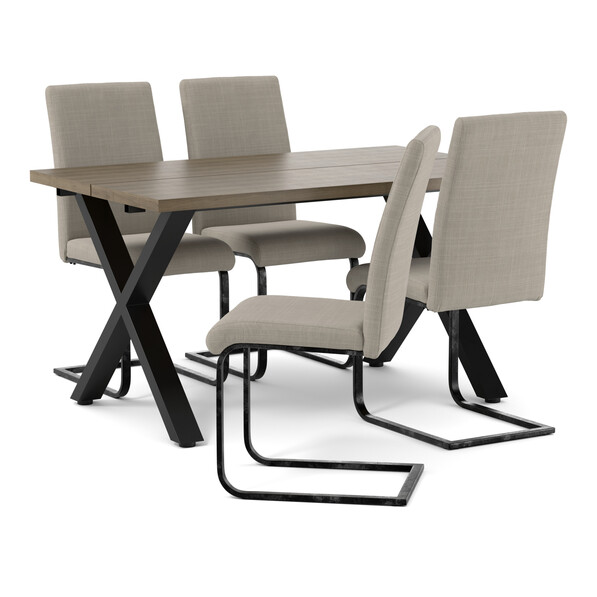 Veneto - Matgrupp med 4 stolar Jack - Beige