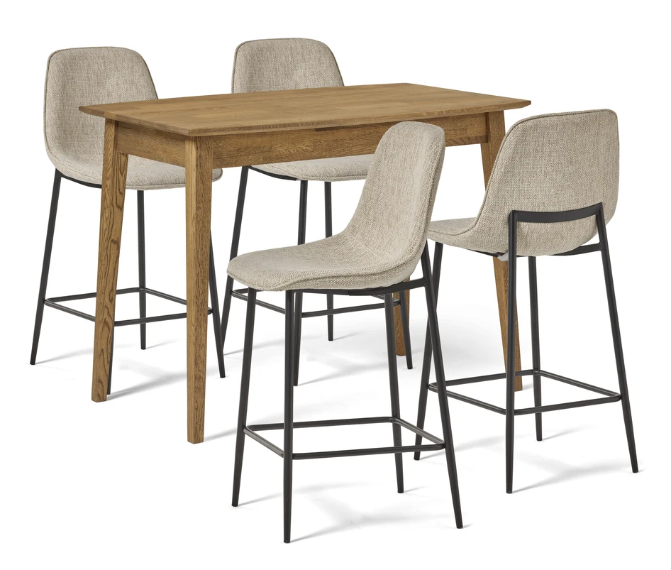 Ekerö - Matgrupp med 4 barstolar Melic - Beige