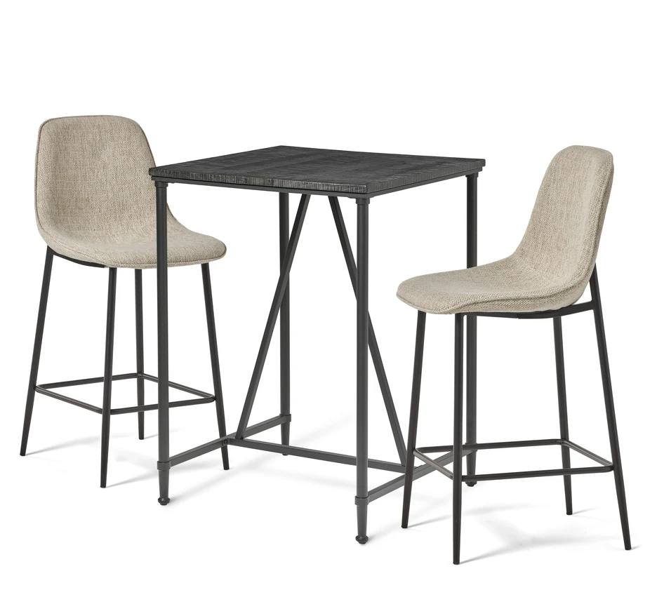 Gotham - Matgrupp med 2 barstolar Melic - Beige