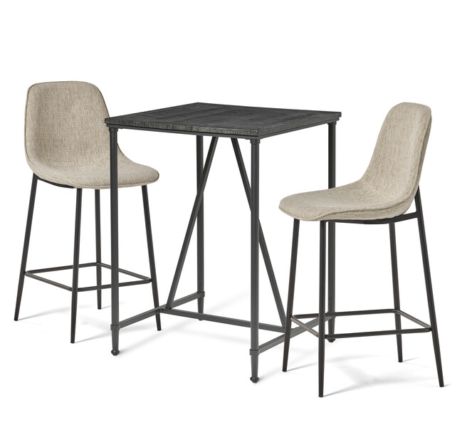 Gotham - Matgrupp med 2 barstolar Melic - Beige