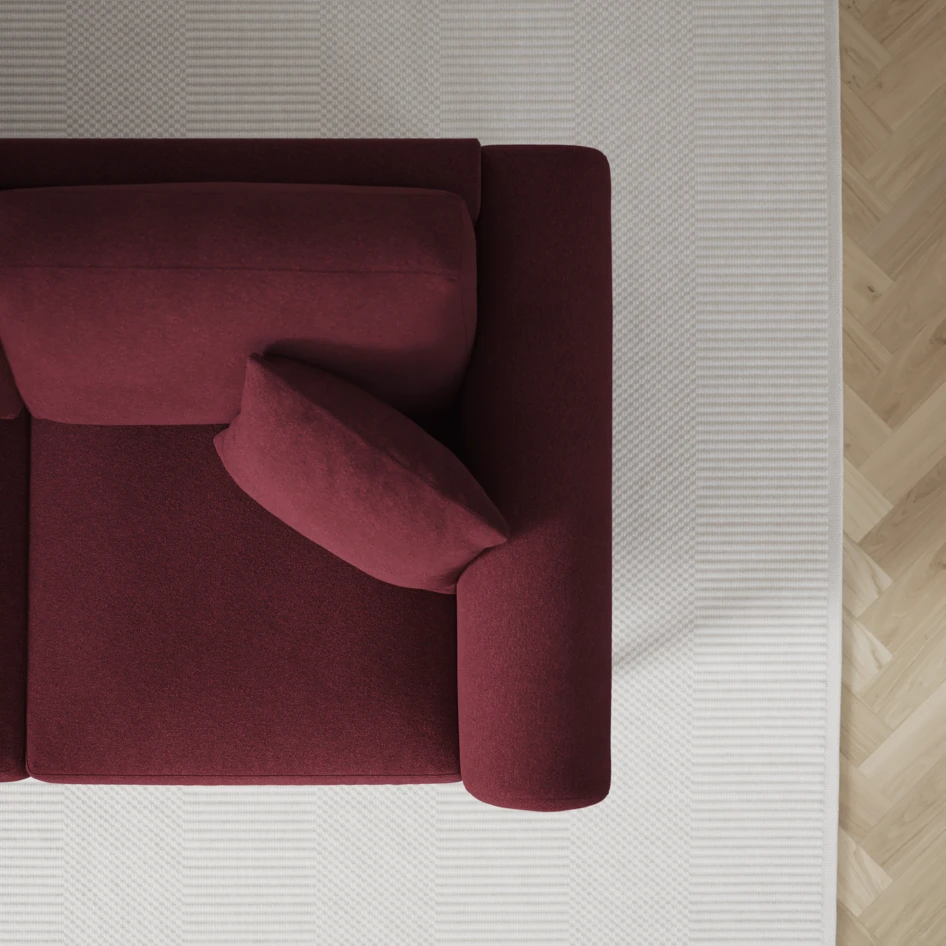 Eden - 2,5-sits soffa svängd - Röd