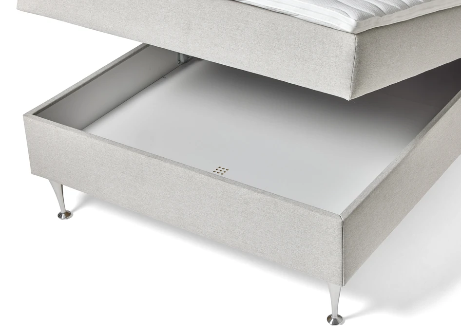 Ease - Manuellt ställbär säng med förvaring, enkelsäng 120x200 cm med bäddmadrass - Beige