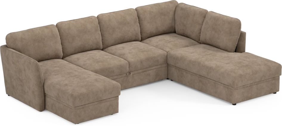 Öland - Bäddsoffa med schäslong vänster och divan höger - Beige
