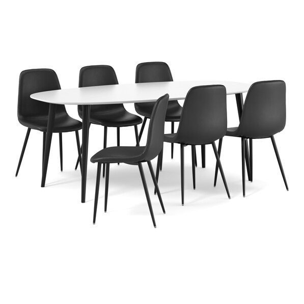 Plaine - Matgrupp med 6 stolar Tracy - Blå