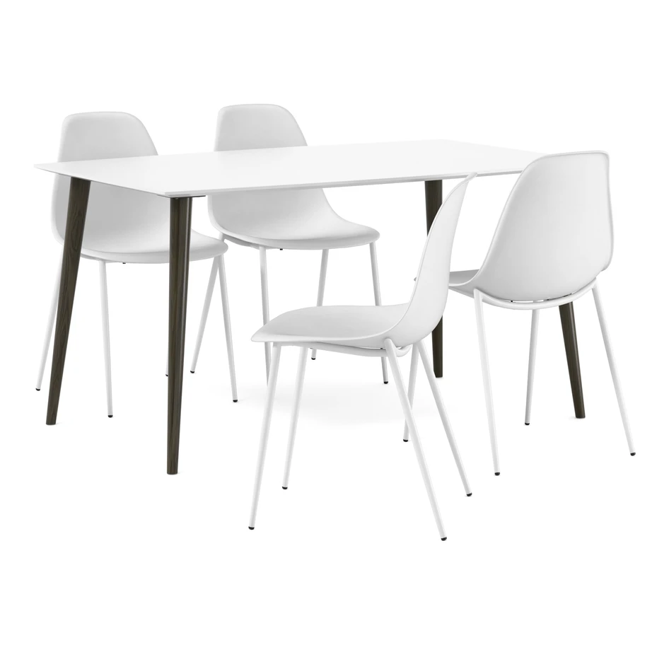 Plaine - Matgrupp med 4 stolar Tico - Vit