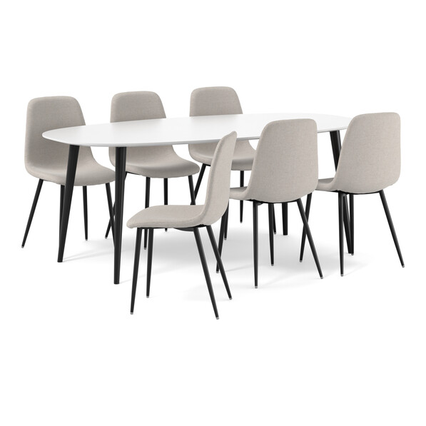 Plaine - Matgrupp med 6 stolar Tracy - Beige