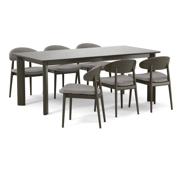 Amina - Matgrupp med 6 stolar Canape - Brun