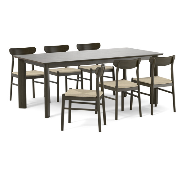 Amina - Matgrupp med 6 stolar Ida - Brun