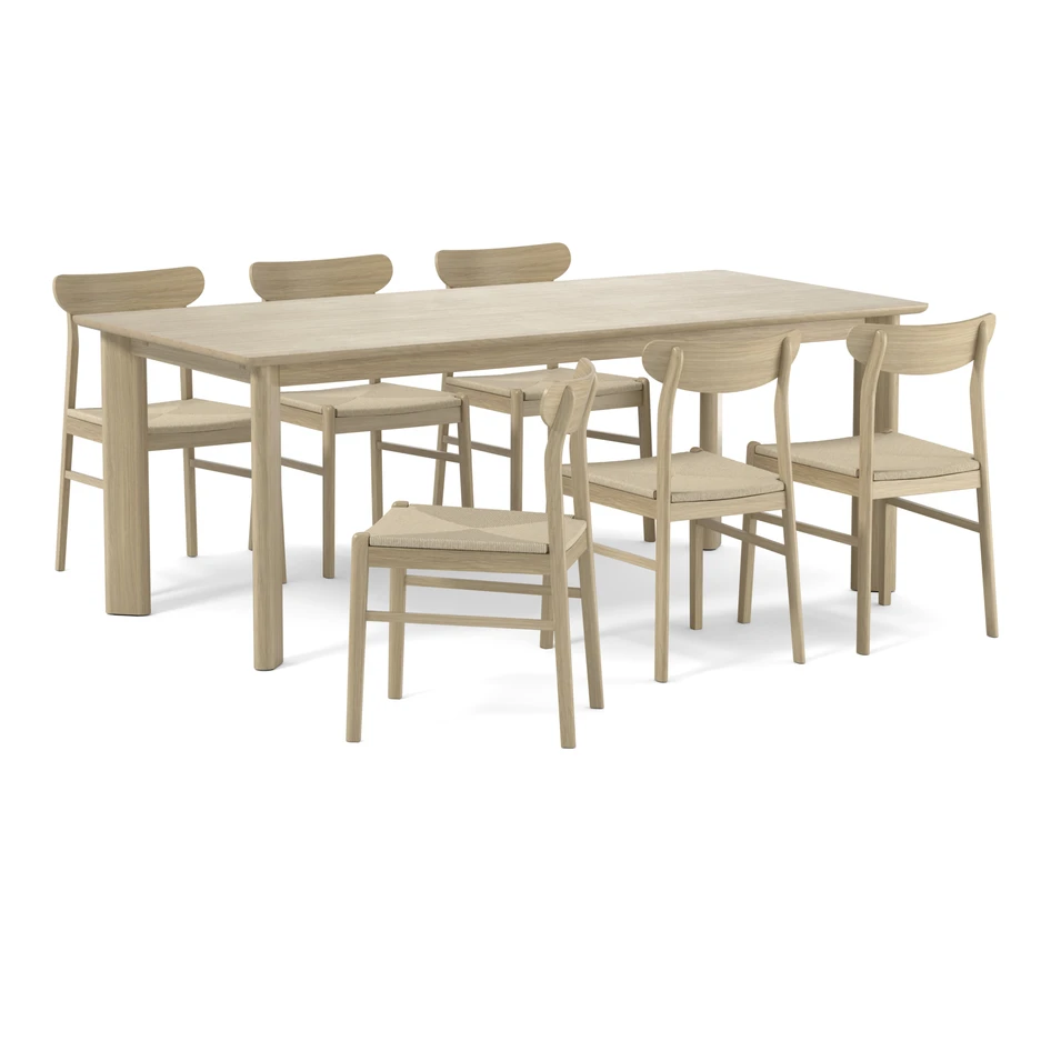 Amina - Matgrupp med 6 stolar Ida - Beige