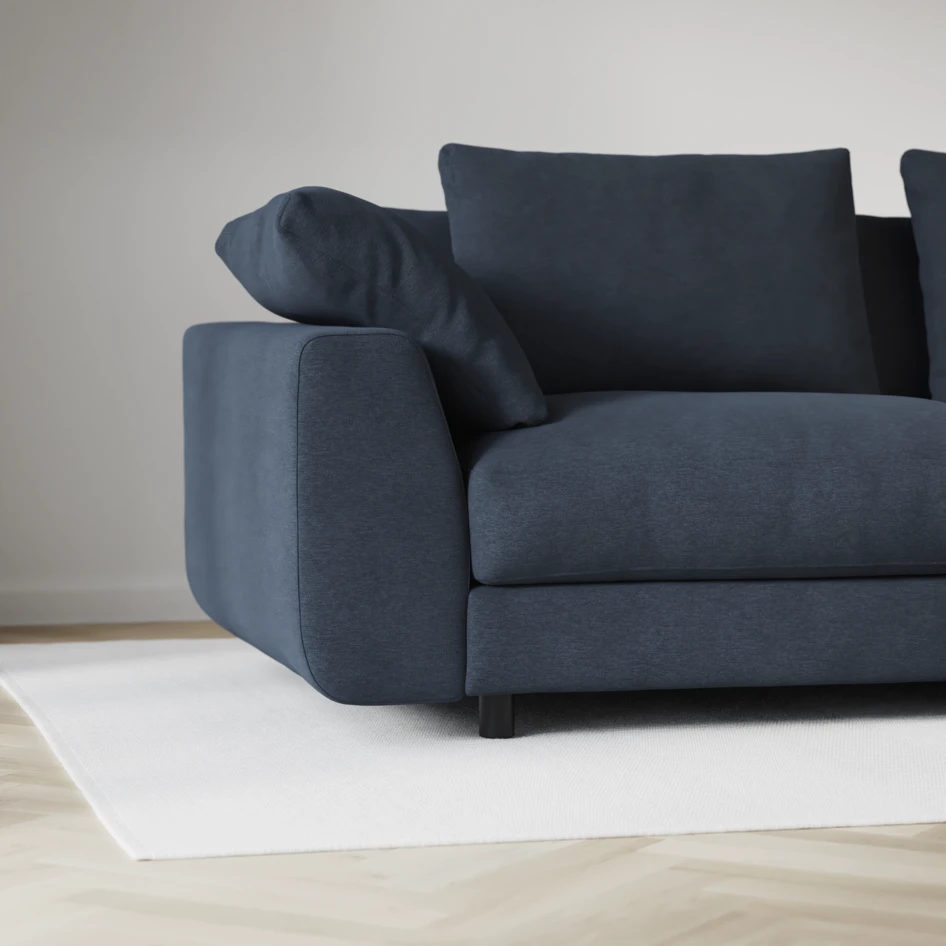 Amie - 3-sits med divan höger - Blå