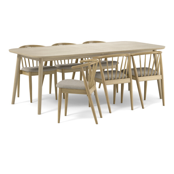 Sixten - Matgrupp med 6 stolar Sixten - Beige