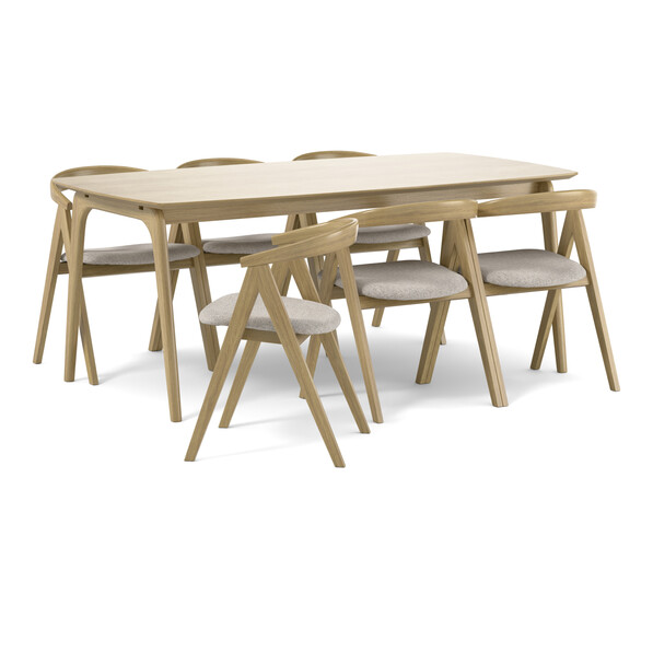 Nashua - Matgrupp med 6 stolar Arvid - Beige