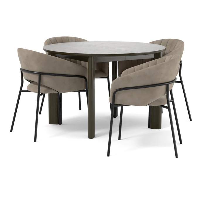 Amina, Matgrupp med 4 karmstolar Selina