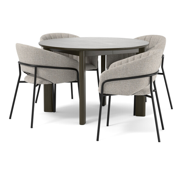 Amina - Matgrupp med 4 karmstolar Selina - Beige