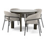 Amina - Matgrupp med 4 karmstolar Selina - Beige