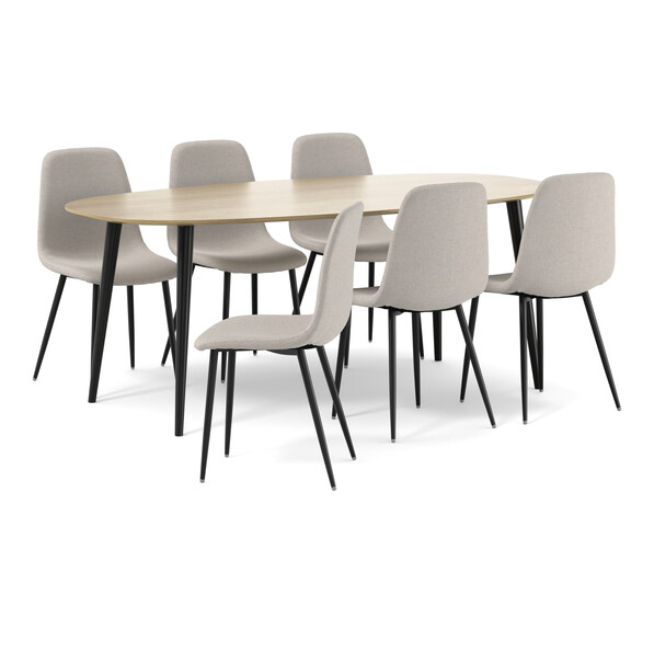 Plaine - Matgrupp med 6 stolar Tracy - Beige