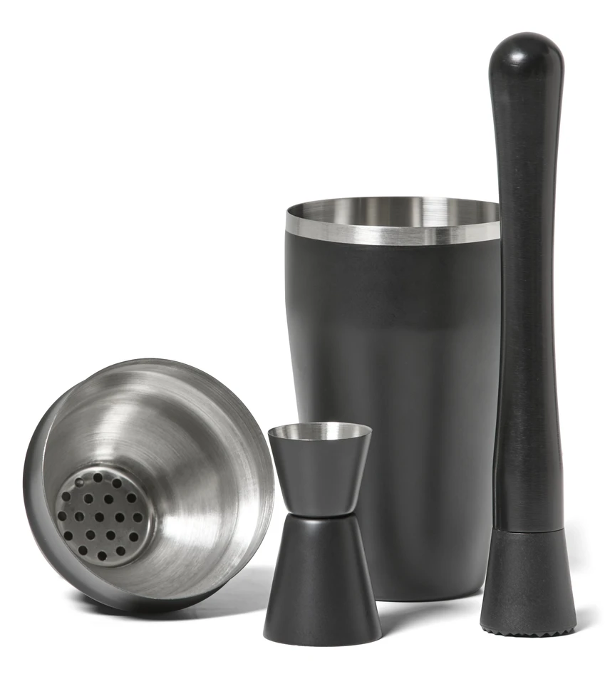Jacob - Barset, 9,3x10,3x21 cm, 50 cl, 3 delar - Svart