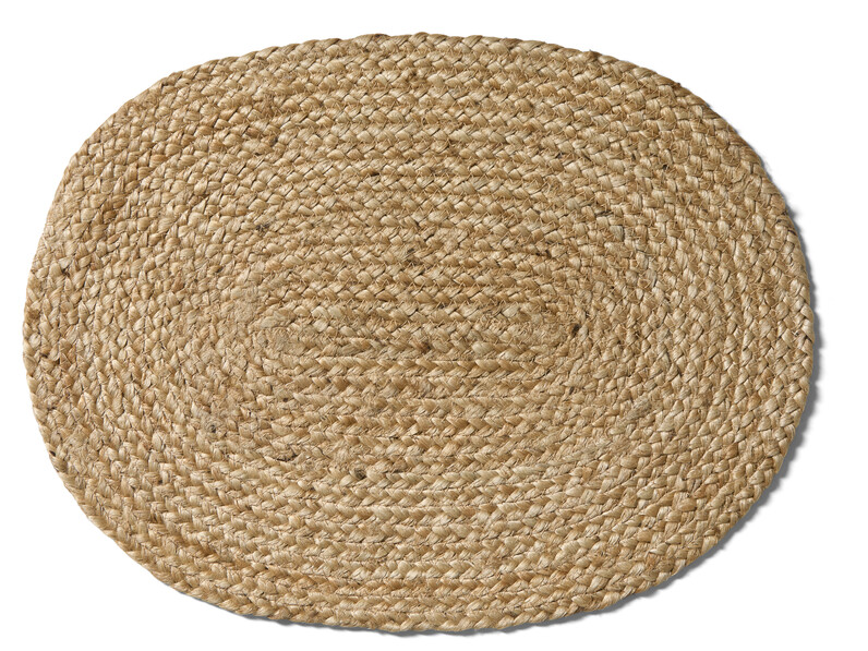 Jute - Tablett i flätad jute, B35 L48 - Beige