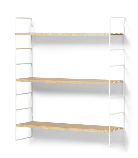 Wera - Vägghylla byggbar med 3 hyllplan, 60x18x69,4 cm - Vit