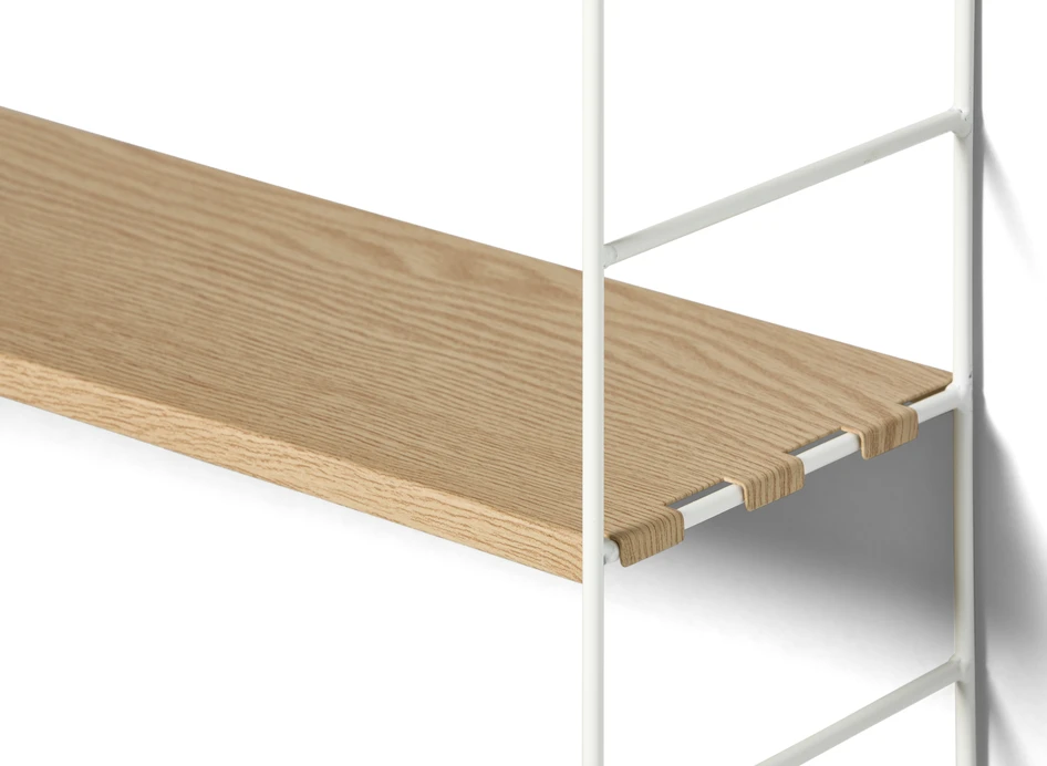 Wera - Vägghylla byggbar med 7 hyllplan, 120x18-30x164 cm - Vit