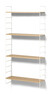 Wera - Vägghylla byggbar med 4 hyllplan, 60x18x121 cm - Vit