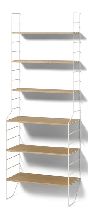 Wera, Vägghylla byggbar med 6 hyllplan, 60x18-30x164 cm