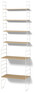 Wera - Vägghylla byggbar med 6 hyllplan, 60x18-30x198,4 cm - Vit
