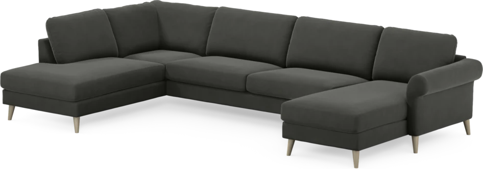 Bridge - 3-sits soffa med divan vänster och schäslong höger - Grå
